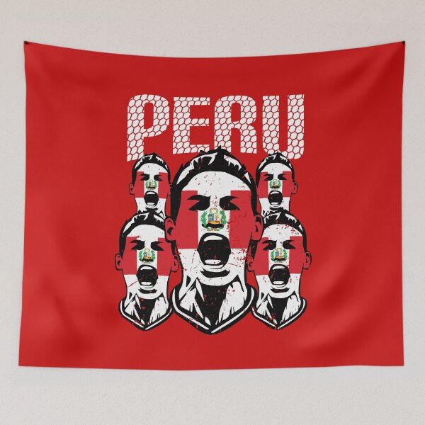 Item preview, Peru Soccer Sports Fans Flag Face designed and sold by screenworks.