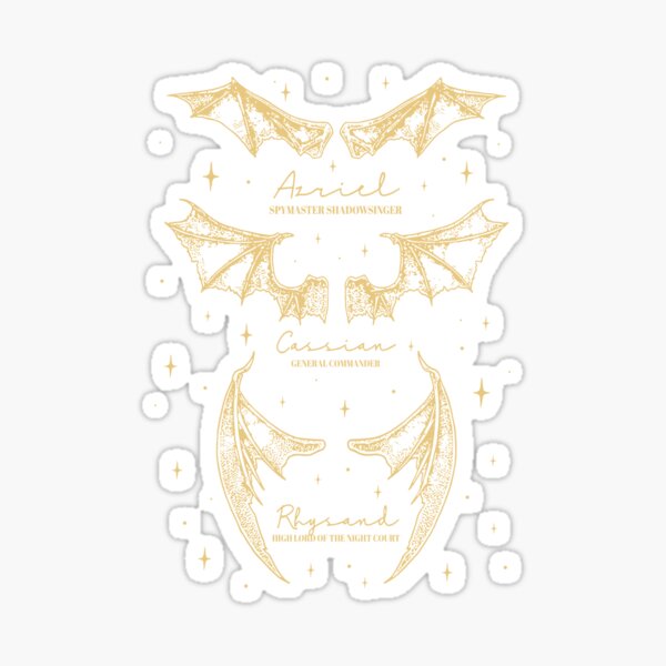 Item preview, Golden Bat Boys ACOTAR Bookish wings design Rhysand Cassian Azriel designed and sold by marinaeloise.