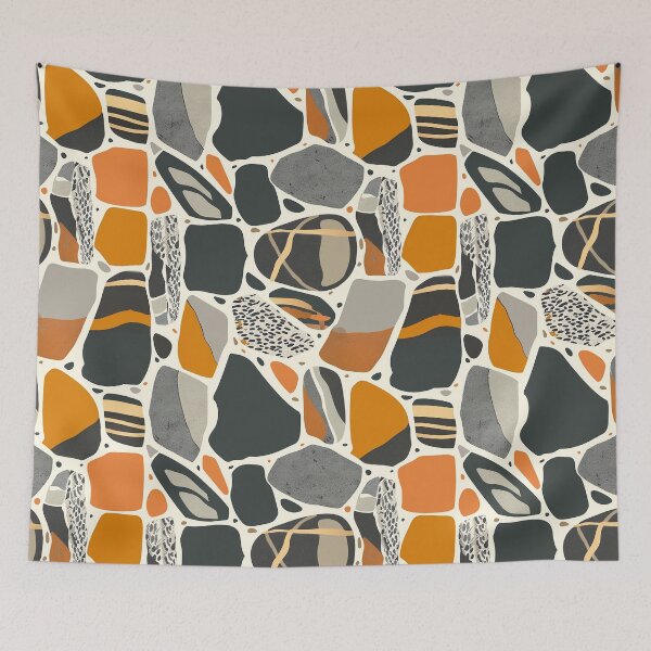 Item preview, Black, Grey & Orange Stones designed and sold by Alfredus.