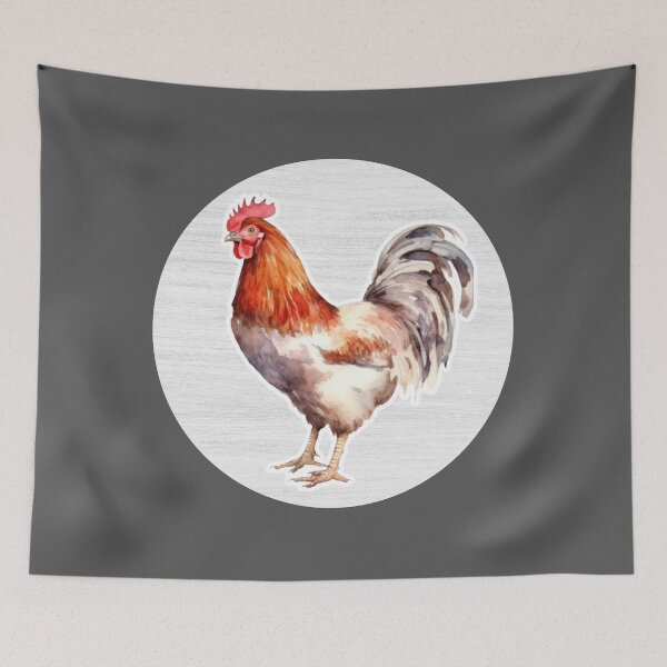 Item preview, Hen Watercolor Drawing designed and sold by LivingColorful.