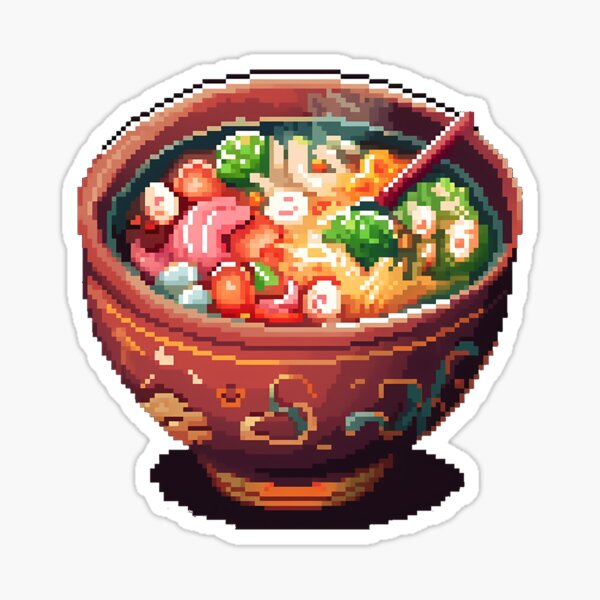 Item preview, Bowl of Vietnamese Pho (2)- Pixel Art designed and sold by octoboobs.