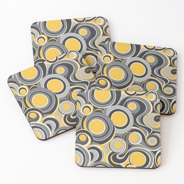 Item preview, Mid-century modern,  Fluid Shapes, Gray, Yellow designed and sold by Prints and Lifestyle.
