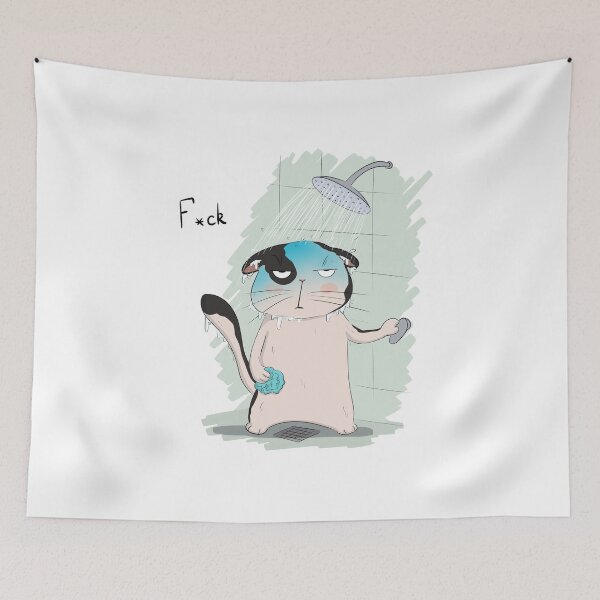 Item preview, Too cold water in shower for the Grumpy Cat designed and sold by ZeinalArt.