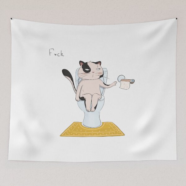 Item preview, A grumpy cat and the bathroom disaster designed and sold by ZeinalArt.