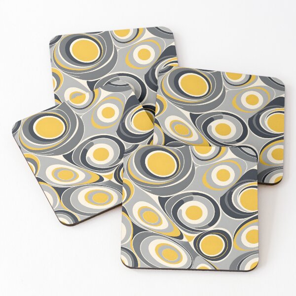 Item preview, Mid-century modern,  Fluid Shapes, Gray, Yellow,  Fomo Nomo designed and sold by Prints and Lifestyle.