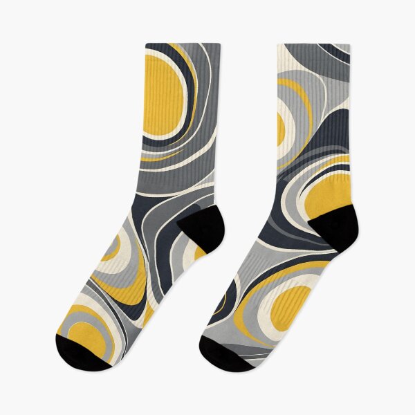 Item preview, Mid-century modern,  Fluid Shapes, Gray, Yellow,  Fomo Nomo designed and sold by Prints and Lifestyle.