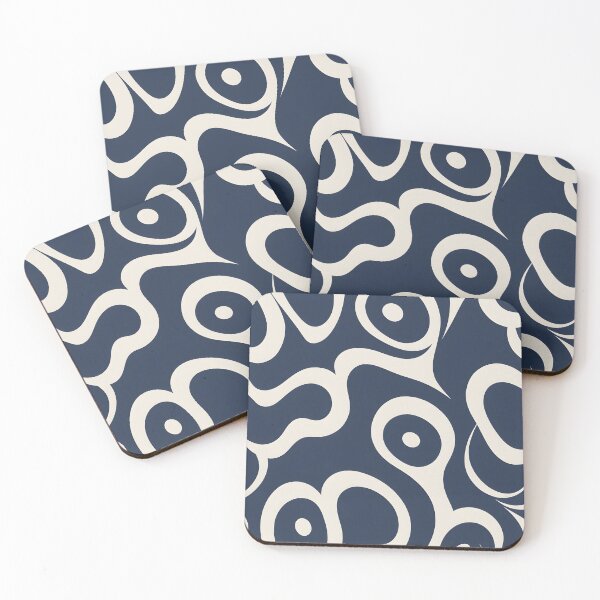 Item preview,  Mid-century modern,  Fluid Shapes, Navy Blue,  Not Today Satan, designed and sold by Prints and Lifestyle.