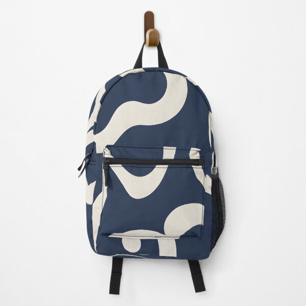 Item preview,  Mid-century modern,  Fluid Shapes, Navy Blue,  Not Today Satan, designed and sold by Prints and Lifestyle.