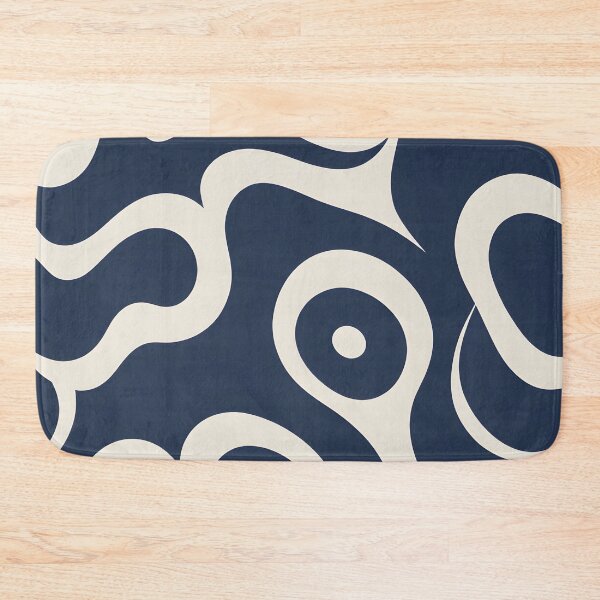 Item preview,  Mid-century modern,  Fluid Shapes, Navy Blue,  Not Today Satan, designed and sold by Prints and Lifestyle.