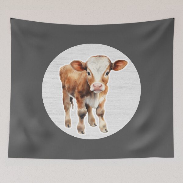 Item preview, Cow Watercolor Drawing designed and sold by LivingColorful.