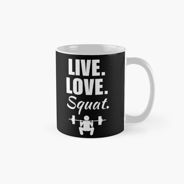 Item preview, Live, love, squat. Funny powerlifter or strongman strength training quote or saying designed and sold by NBSStore.