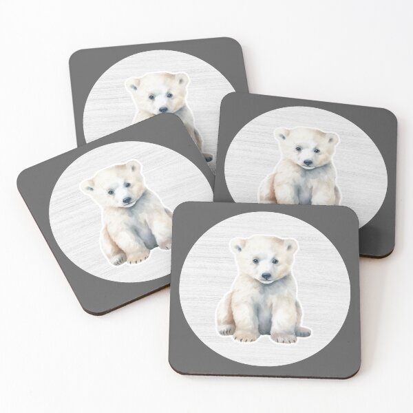 Item preview, Polar bear cub Watercolor Drawing designed and sold by LivingColorful.