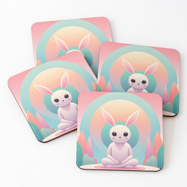 Item preview, Serene Forest Haven - Minimalist Pastel Bunny Art designed and sold by SunnedCat.