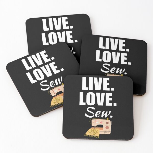 Item preview, Live, love, sew. Sewing hobby lovers funny quote or saying, sewciopath grandma club designed and sold by NBSStore.