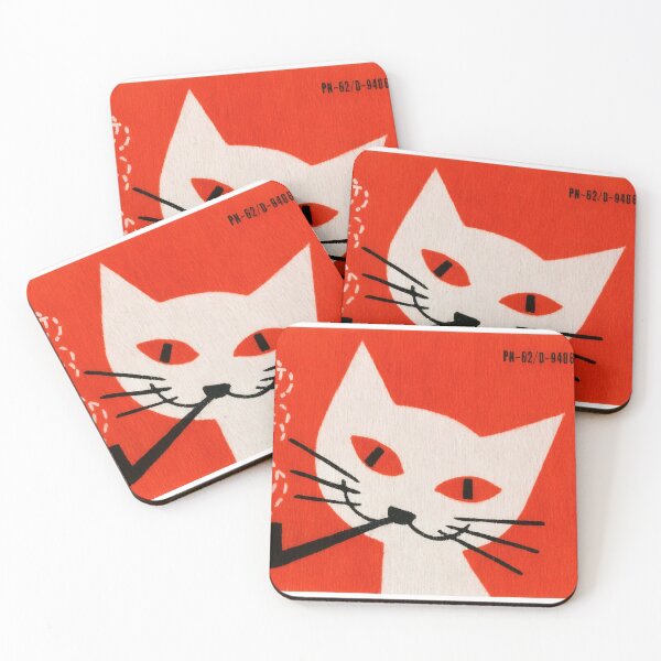 Item preview, Vintage Polish Matchbox Label Cat Smoking Pipe designed and sold by beatrice555.