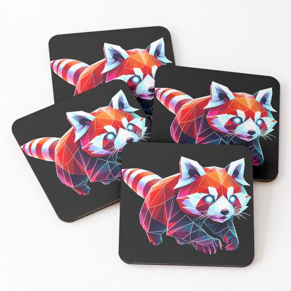 Item preview, 3d geometric origami red panda, 3D polygonal illustration designed and sold by CutOriginalArt.