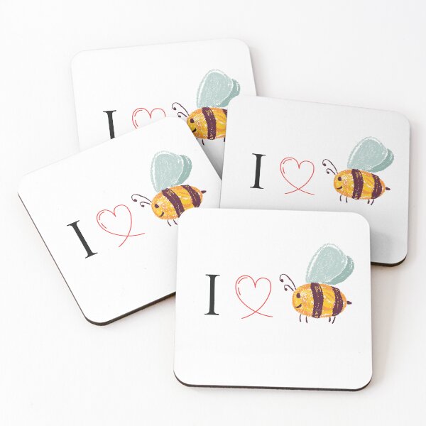 Item preview, I love bee, Happy bee drawing, Love bee designed and sold by MiaArtLovers.