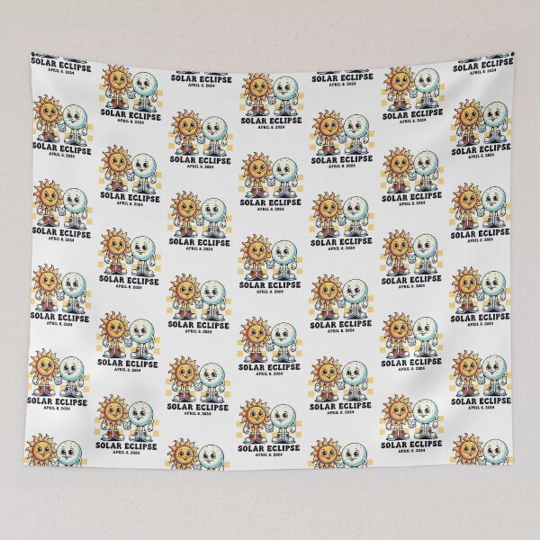 Item preview, Total Solar Eclipse 2024 Retro Sun and Moon designed and sold by Lollipoppastel.