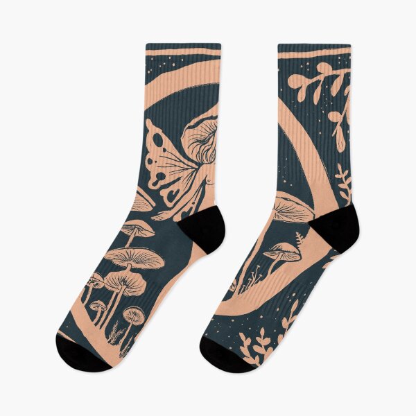 Item preview, Queen of Mushrooms | Inky Black & Peach designed and sold by Daniel Watts.