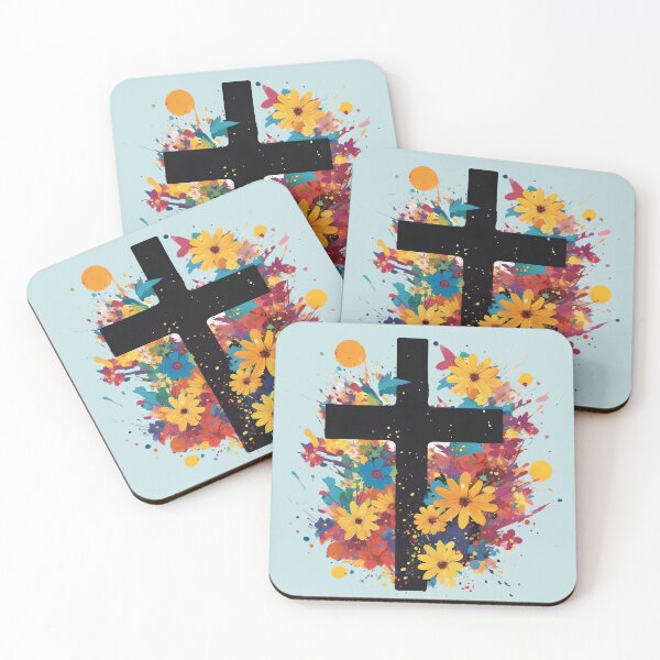 Item preview, Colorful Floral Christian Cross designed and sold by LionGear.