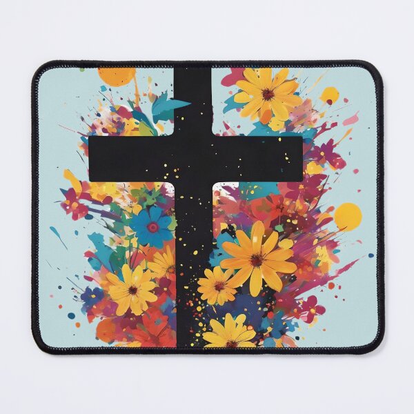 Item preview, Colorful Floral Christian Cross designed and sold by LionGear.