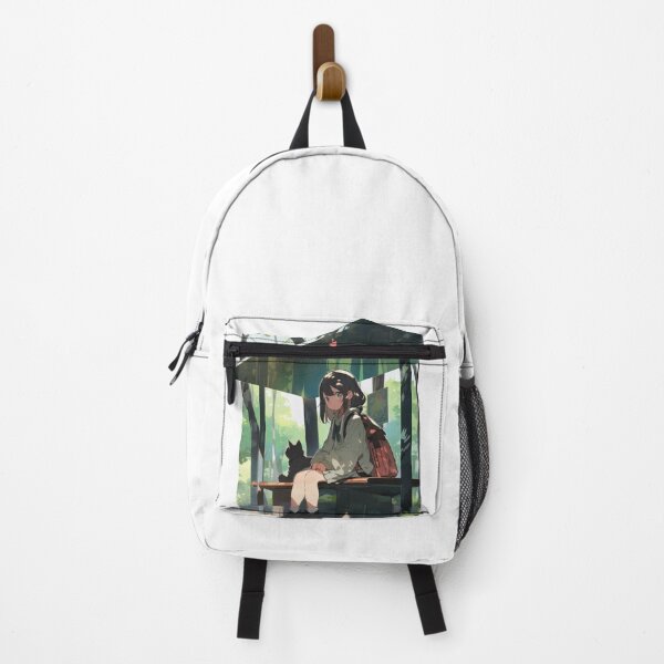 Item preview, Anime Girl at Bus Stop - Aesthetic Artwork Collection designed and sold by TurtleDojo.