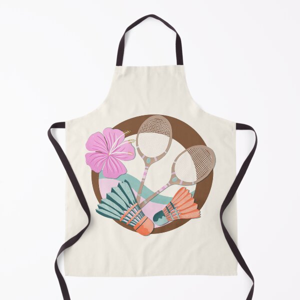 Item preview, Tropical badminton retro badge - pink, orange and teal designed and sold by Home Cyn Home.