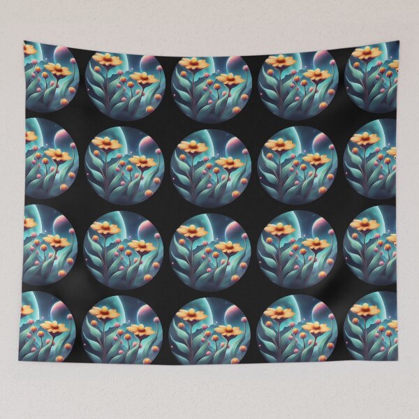 Item preview, Honeyed Blooms: Otherworldly Floral Delight in Cosmic Landscape designed and sold by Chelevisuals.