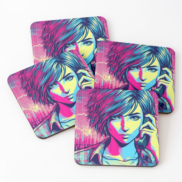 Item preview,  "Neon Glitch Goddess Girl: Unleash Your Futuristic Style!" designed and sold by Cocodino ⭐⭐⭐⭐⭐.