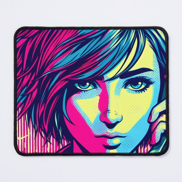 Item preview, "Neon Glitch Goddess Girl: Unleash Your Futuristic Style!" designed and sold by Cocodino ⭐⭐⭐⭐⭐.
