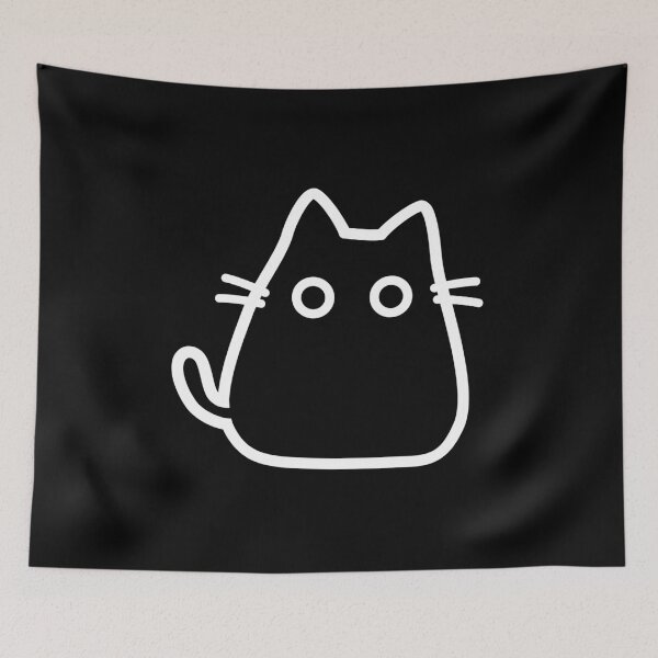Item preview, Graceful Whiskers: Digital White Lineart Drawing of a Cute Cat designed and sold by RiciPaneto.
