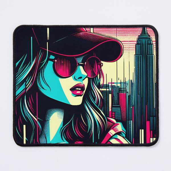 Item preview, "Neon Glitch Goddess Sunglasses: Unleash Your Futuristic Style!" designed and sold by Cocodino ⭐⭐⭐⭐⭐.