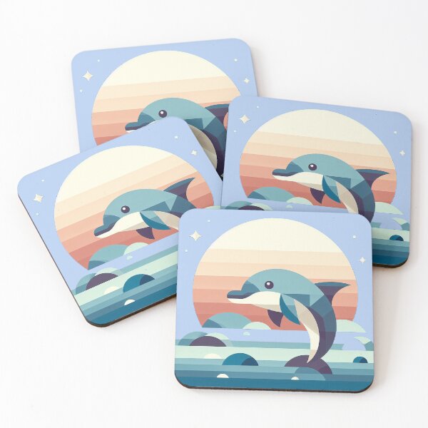 Item preview, Cute Dolphin Leaping Out of Ocean designed and sold by 3MillsDesign.