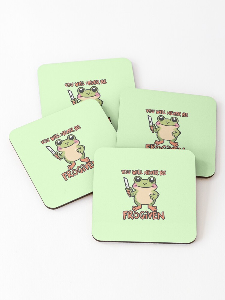 Thumbnail 1 of 5, Coasters (Set of 4), You will never be Frogiven designed and sold by CosmicFreedom9.