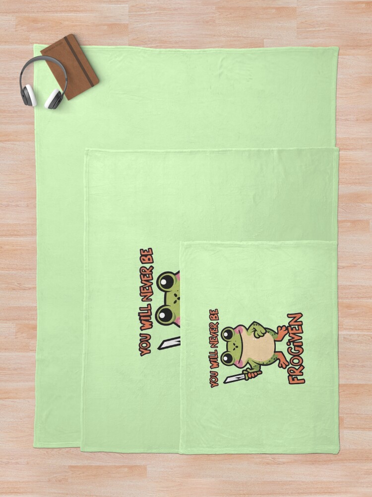 Thumbnail 5 of 6, Throw Blanket, You will never be Frogiven designed and sold by CosmicFreedom9.