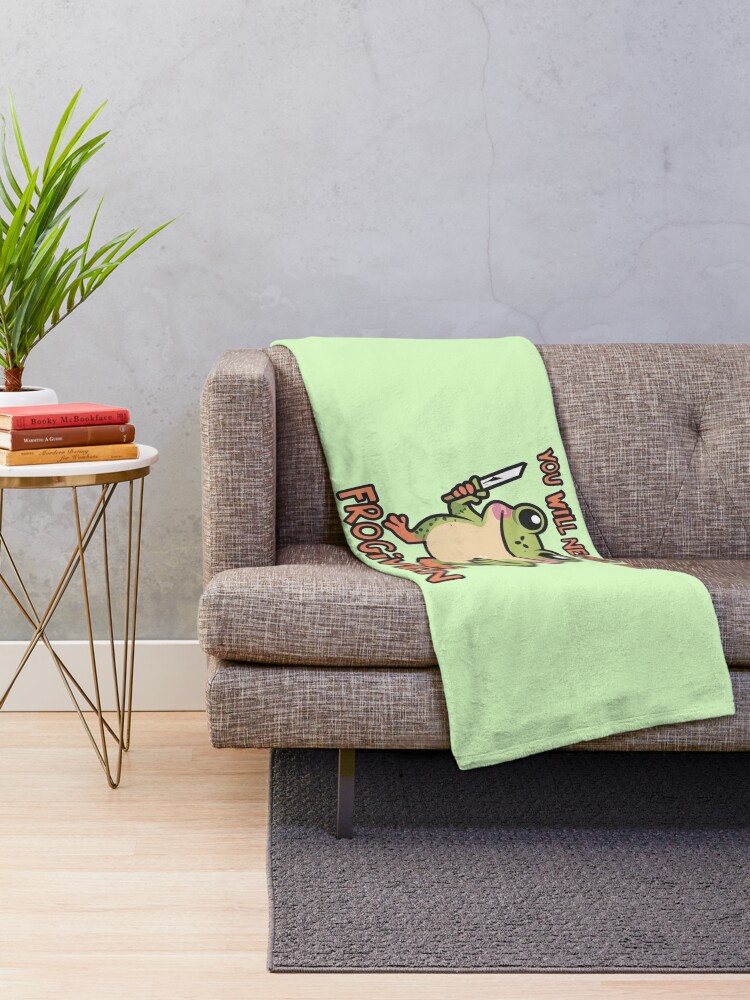 Thumbnail 2 of 6, Throw Blanket, You will never be Frogiven designed and sold by CosmicFreedom9.
