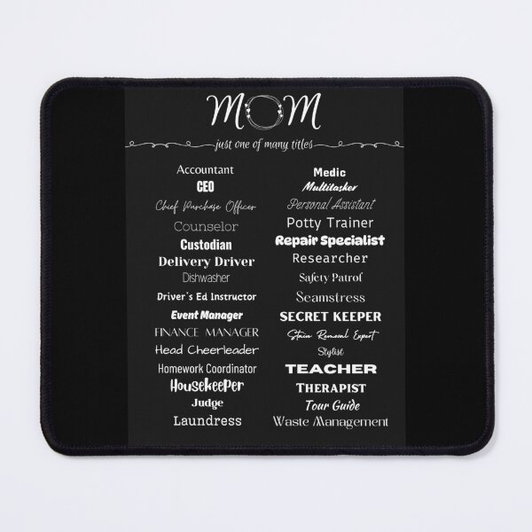 Item preview, Mom One Of Many Titles White on Black different fonts designed and sold by Ideas-BYDESiGN.