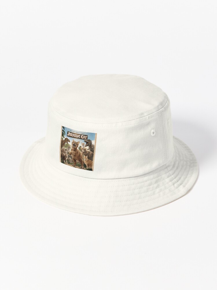 Imagen 1 de 6, Gorro de pescador con la obra El gato jurásico, diseñada y vendida por ricardoaraujosr.