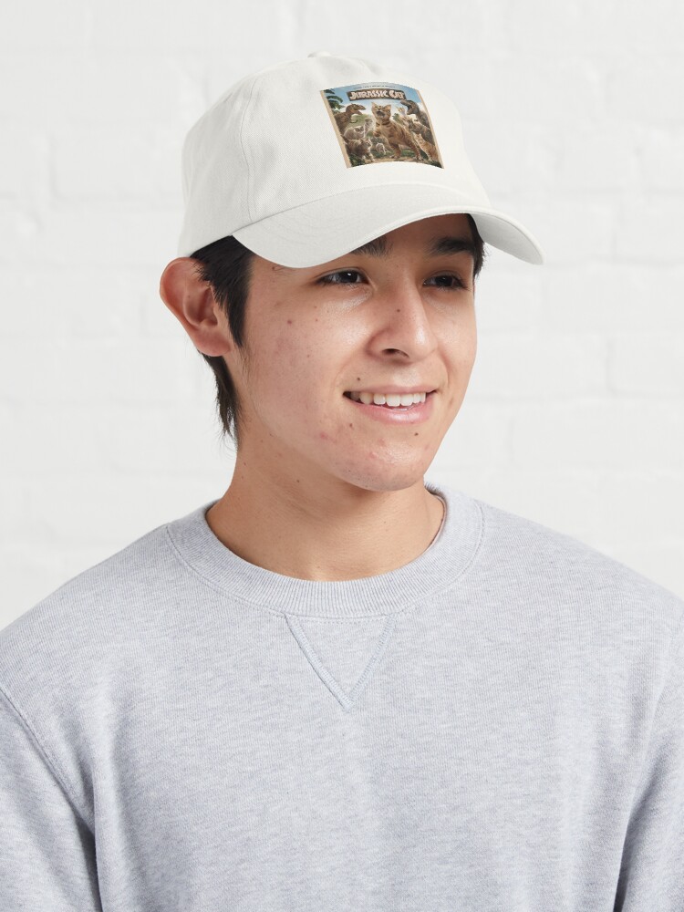 Imagen 3 de 7, Gorra con la obra El gato jurásico, diseñada y vendida por ricardoaraujosr.