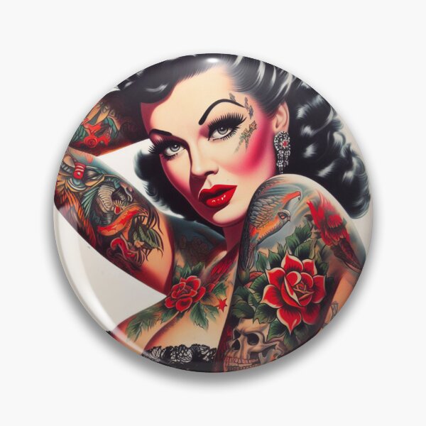 Item preview, Old School Tattoo Girl designed and sold by PulpVintage.