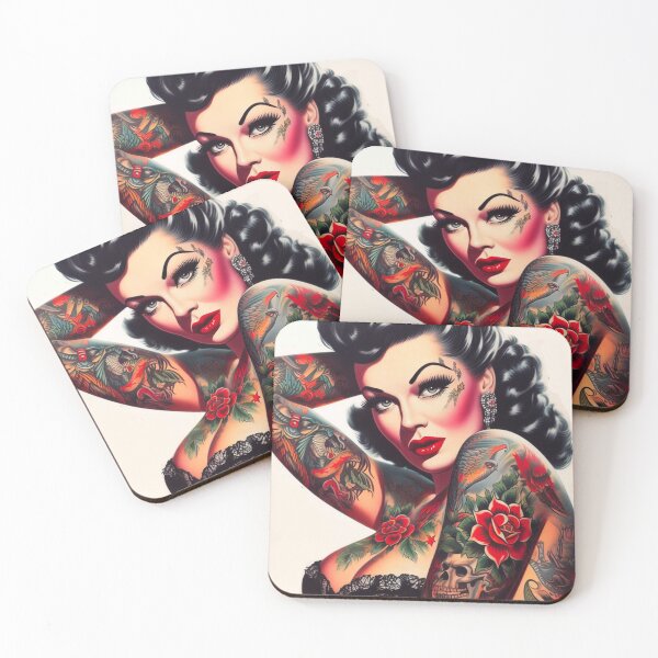 Item preview, Old School Tattoo Girl designed and sold by PulpVintage.