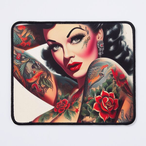 Item preview, Old School Tattoo Girl designed and sold by PulpVintage.