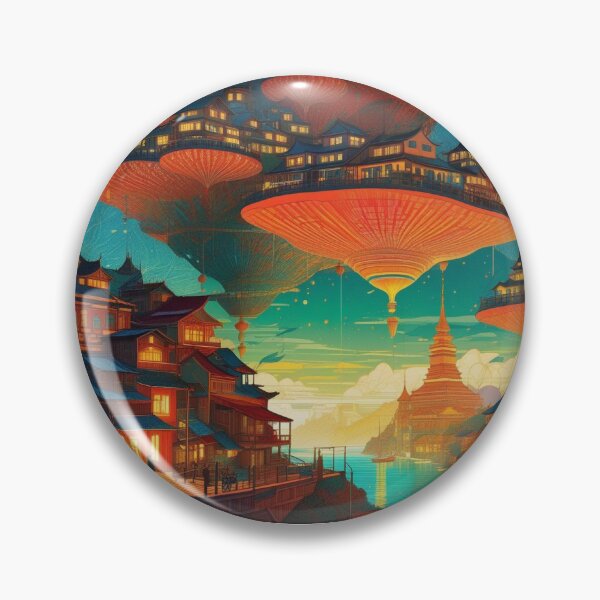 Item preview, Futuristic Japanese Town  designed and sold by natureka.