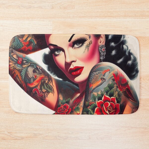 Item preview, Old School Tattoo Girl designed and sold by PulpVintage.