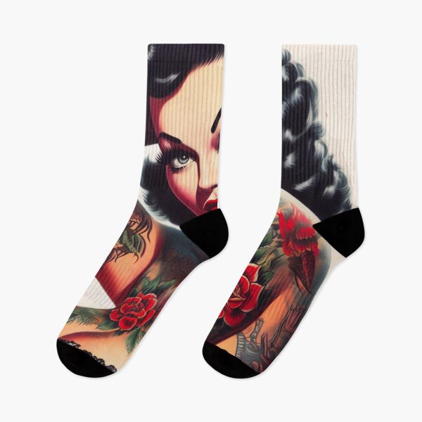 Item preview, Old School Tattoo Girl designed and sold by PulpVintage.