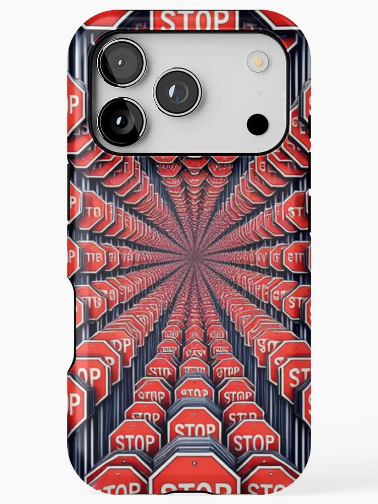 Thumbnail 1 of 4, iPhone Case, Pause & Reflect: Stop Sign Pattern designed and sold by Rui Fernandes.