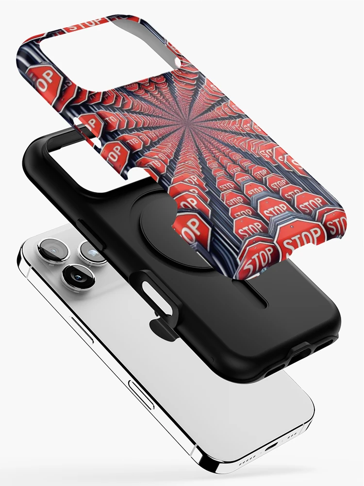 Thumbnail 2 of 4, iPhone Case, Pause & Reflect: Stop Sign Pattern designed and sold by Rui Fernandes.