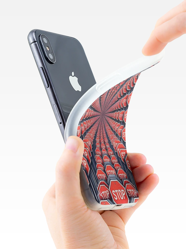Thumbnail 4 of 5, iPhone Case, Pause & Reflect: Stop Sign Pattern designed and sold by Rui Fernandes.