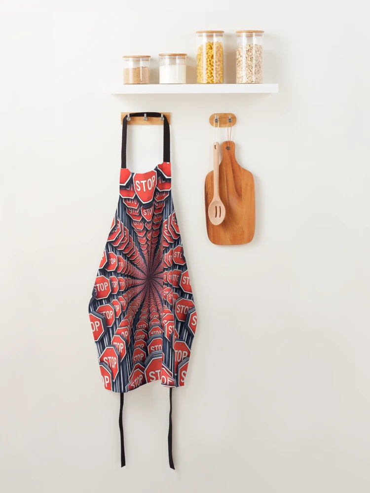 Thumbnail 4 of 6, Apron, Pause & Reflect: Stop Sign Pattern designed and sold by Rui Fernandes.