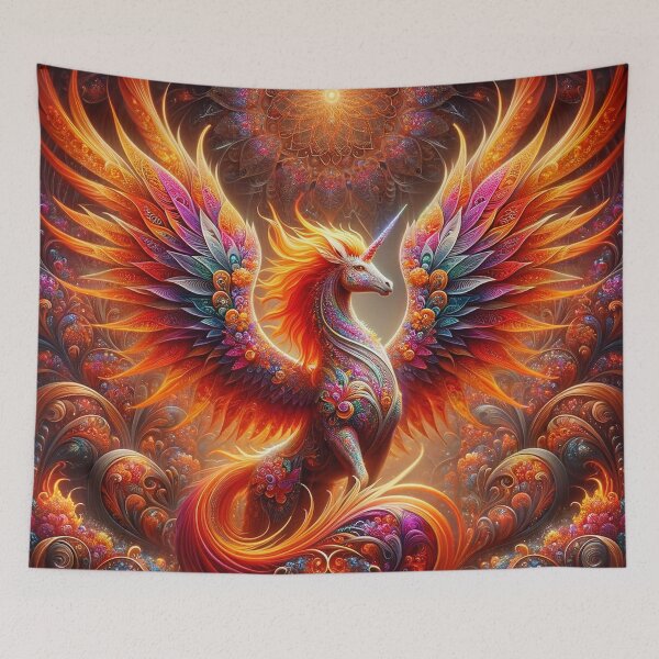 Item preview, Fantasy Phoenix Fire Unicorn 1 designed and sold by Fantasy Horseys.